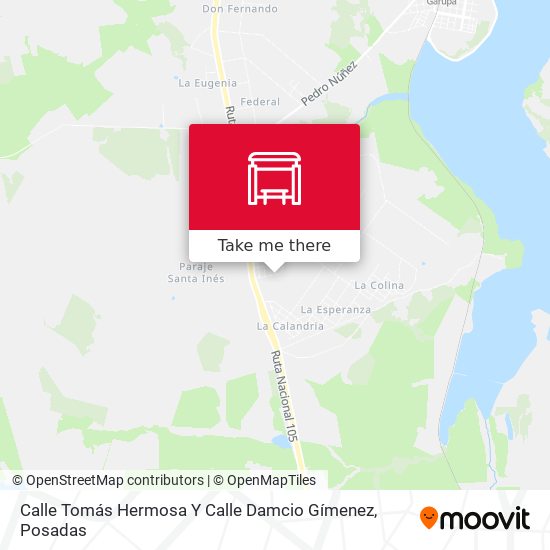 Mapa de Calle Tomás Hermosa Y Calle Damcio Gímenez