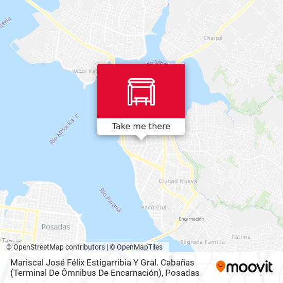 Mariscal José Félix Estigarribia Y Gral. Cabañas (Terminal De Ómnibus De Encarnación) map