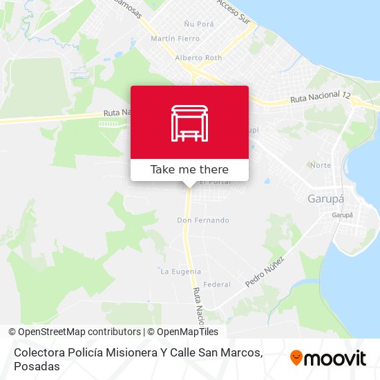 Mapa de Colectora Policía Misionera Y Calle San Marcos
