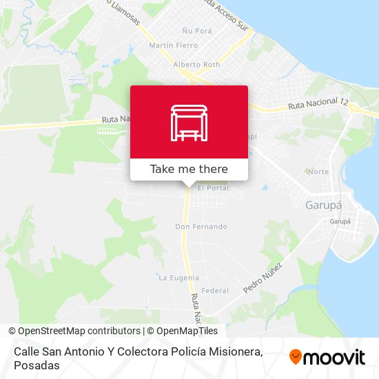 Calle San Antonio Y Colectora Policía Misionera map