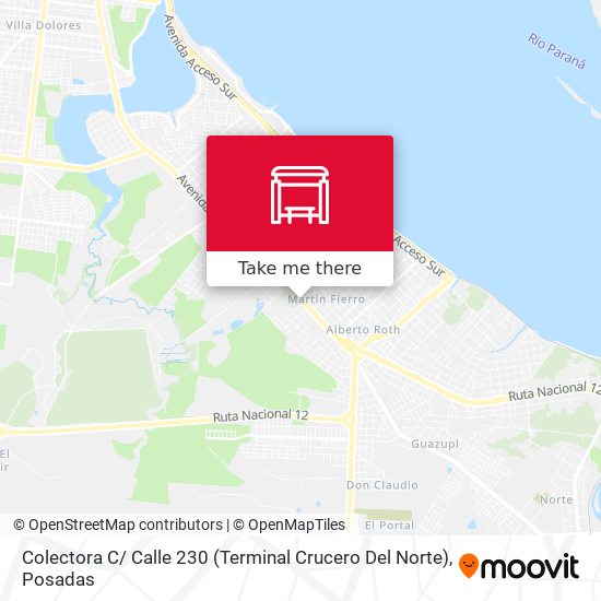 Mapa de Colectora C/ Calle 230 (Terminal Crucero Del Norte)
