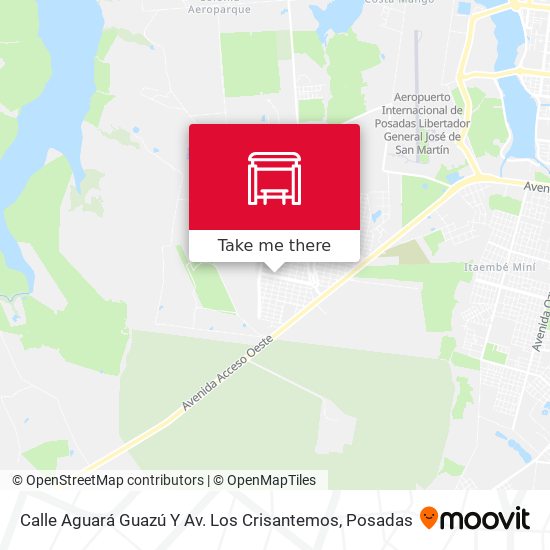 Mapa de Calle Aguará Guazú Y Av. Los Crisantemos