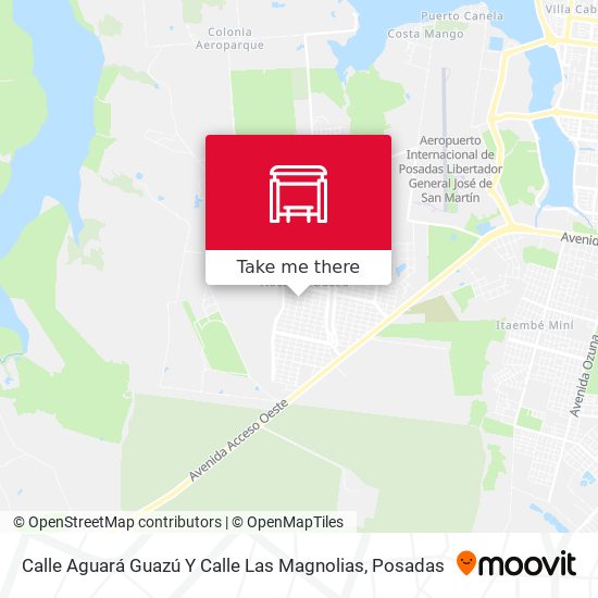 Mapa de Calle Aguará Guazú Y Calle Las Magnolias