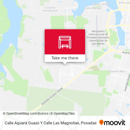 Mapa de Calle Aguará Guazú Y Calle Las Magnolias