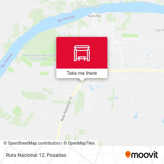 Mapa de Ruta Nacional 12