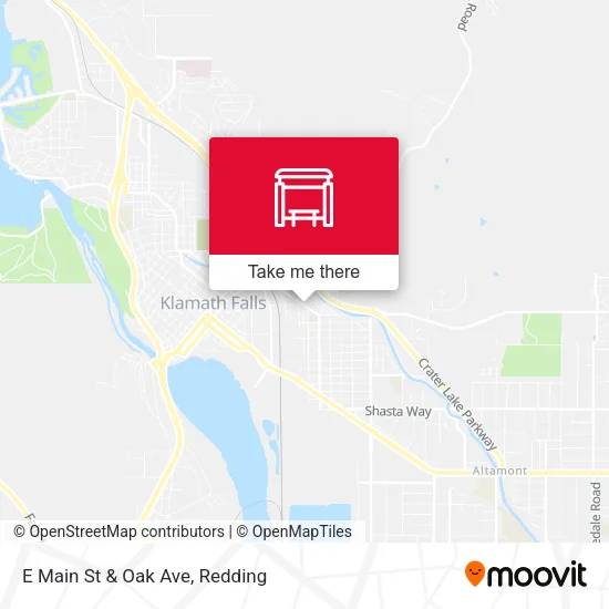 E Main St & Oak Ave map
