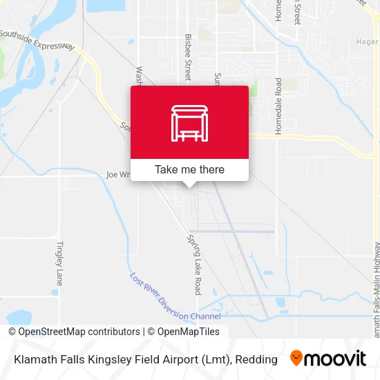 Mapa de Klamath Falls Kingsley Field Airport (Lmt)