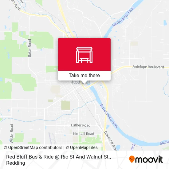 Mapa de Red Bluff Bus & Ride @ Rio St And Walnut St.