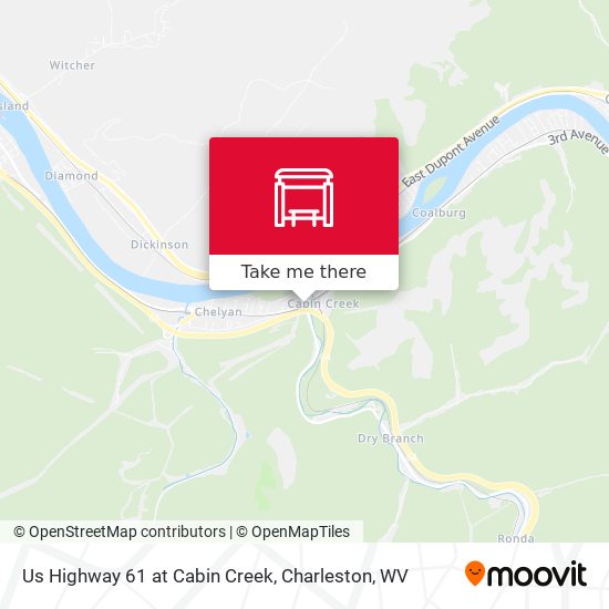 Us Highway 61 at Cabin Creek map