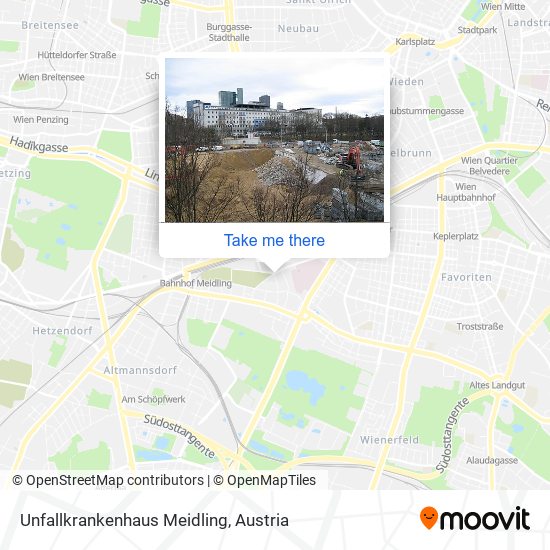 Unfallkrankenhaus Meidling map