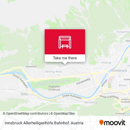 Innsbruck Allerheiligenhöfe Bahnhof map