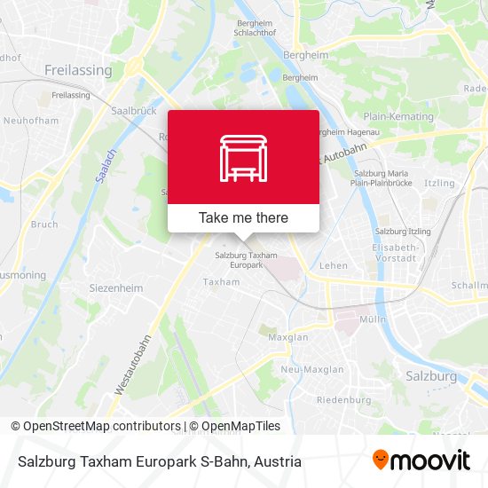 Salzburg Taxham Europark S-Bahn map