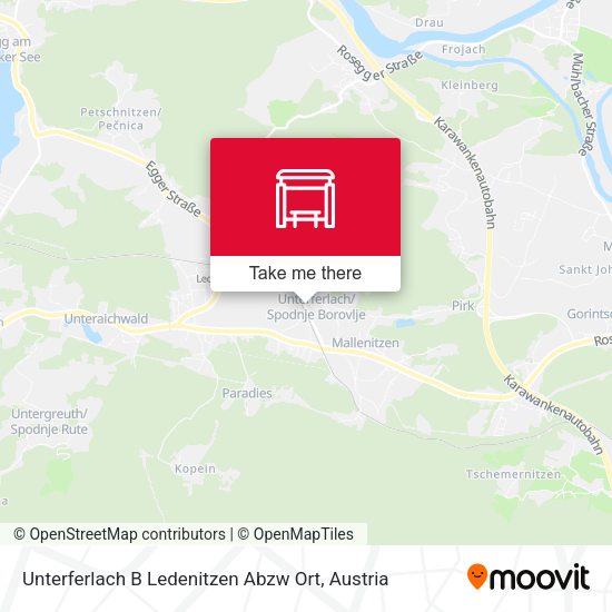 Unterferlach B Ledenitzen Abzw Ort map