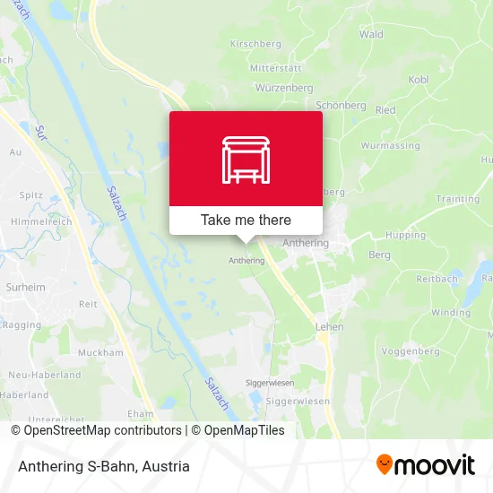 Anthering S-Bahn map