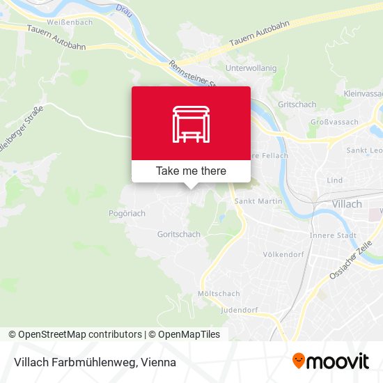 Villach Farbmühlenweg map