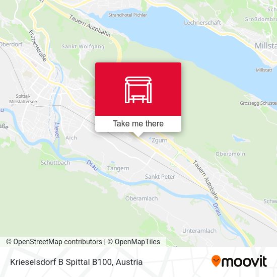 Krieselsdorf B Spittal B100 map