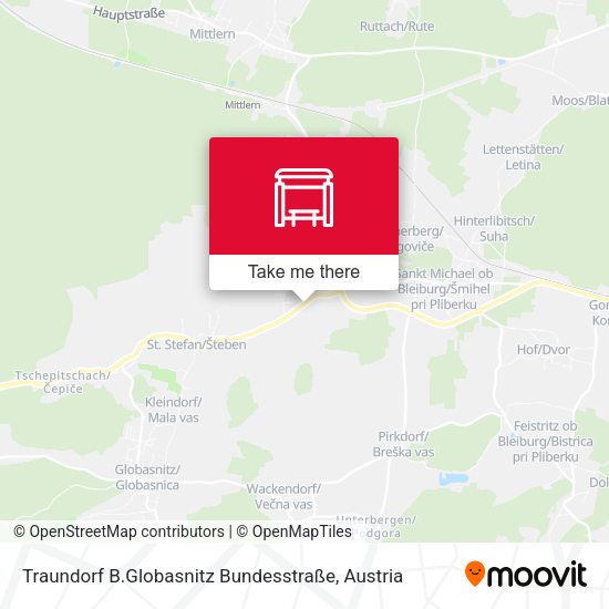 Traundorf B.Globasnitz Bundesstraße map