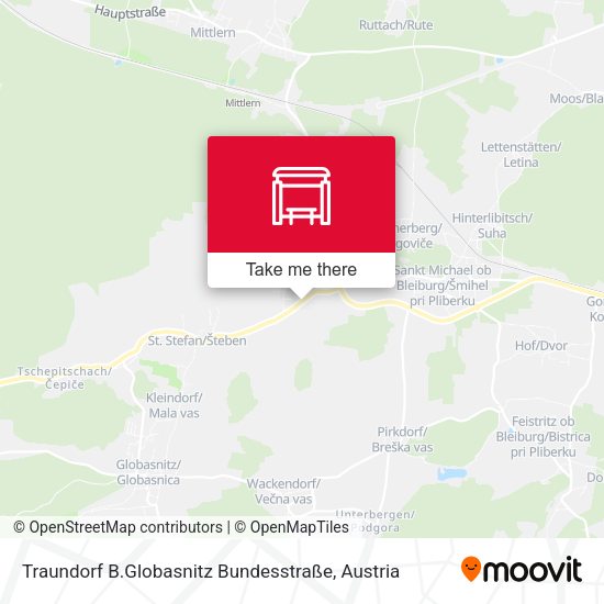 Traundorf B.Globasnitz Bundesstraße map