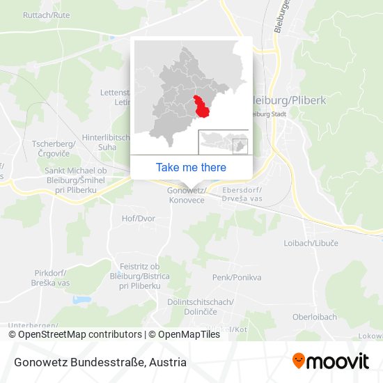 Gonowetz Bundesstraße map