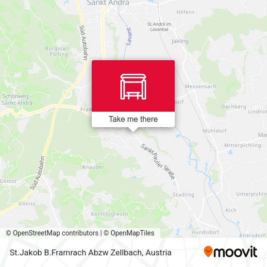 St.Jakob B.Framrach Abzw Zellbach map