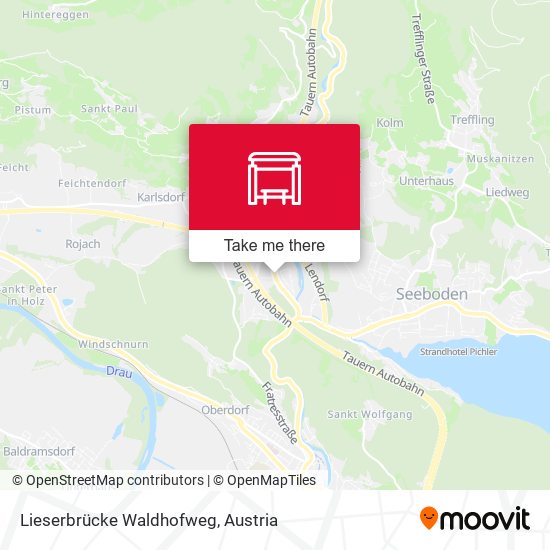 Lieserbrücke Waldhofweg map