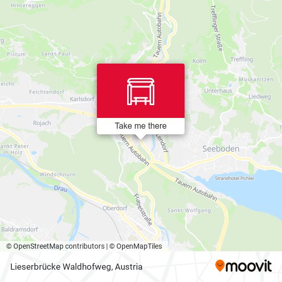 Lieserbrücke Waldhofweg map