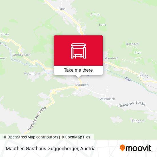 Mauthen Gasthaus Guggenberger map