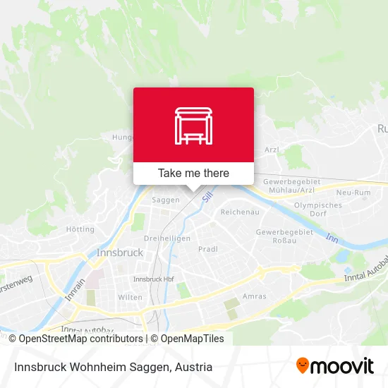 Innsbruck Wohnheim Saggen map