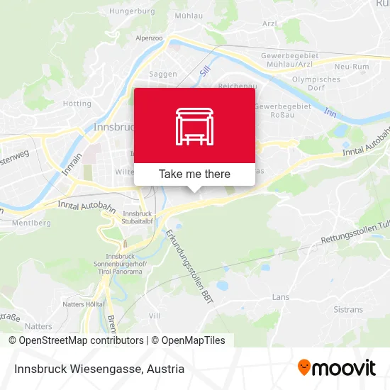 Innsbruck Wiesengasse map