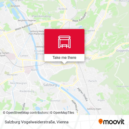 Salzburg Vogelweiderstraße map