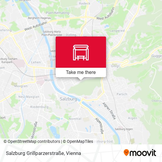 Salzburg Grillparzerstraße map