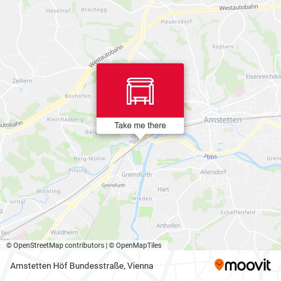 Amstetten Höf Bundesstraße map