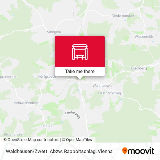 Waldhausen / Zwettl Abzw. Rappoltschlag map