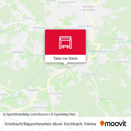 Grünbach / Rappottenstein Abzw. Kirchbach map