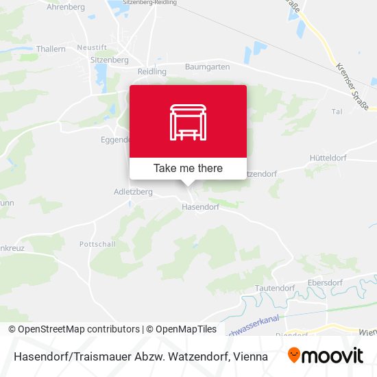 Hasendorf / Traismauer Abzw. Watzendorf map