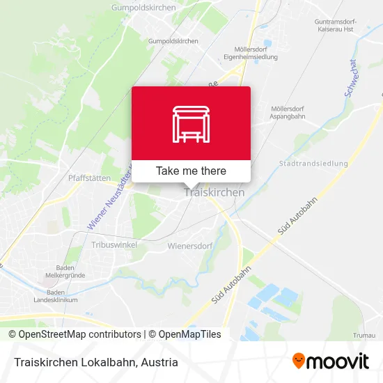 Traiskirchen Lokalbahn map