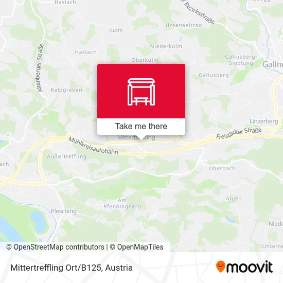 Mittertreffling Ort/B125 map