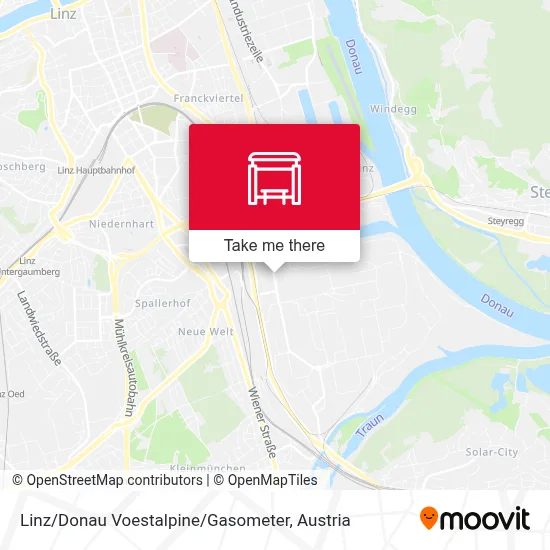 Linz / Donau Voestalpine / Gasometer map