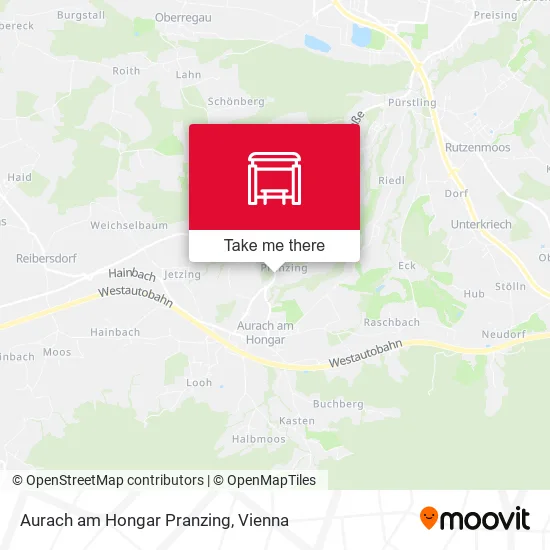 Aurach am Hongar Pranzing map
