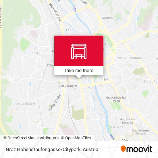 Graz Hohenstaufengasse / Citypark map