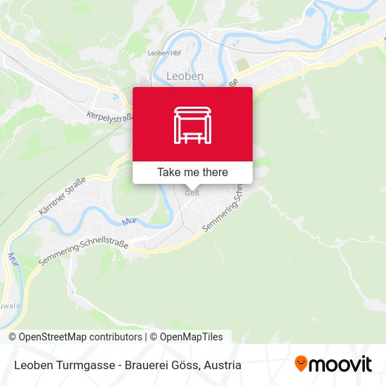 Leoben Turmgasse - Brauerei Göss map