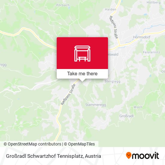 Großradl Schwartzhof Tennisplatz map
