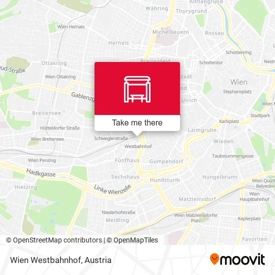 Wien Westbahnhof map