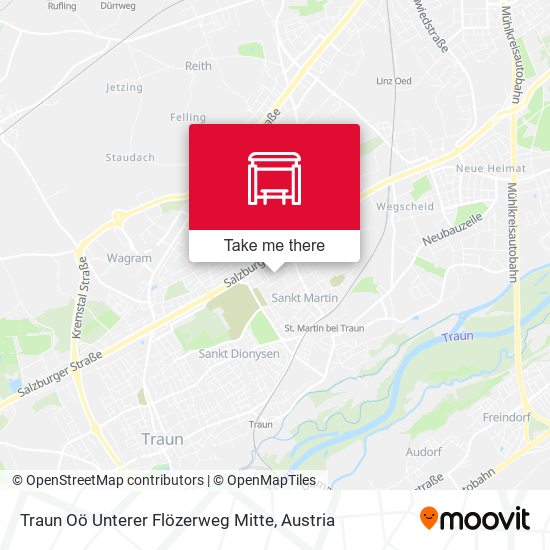 Traun Oö Unterer Flözerweg Mitte map