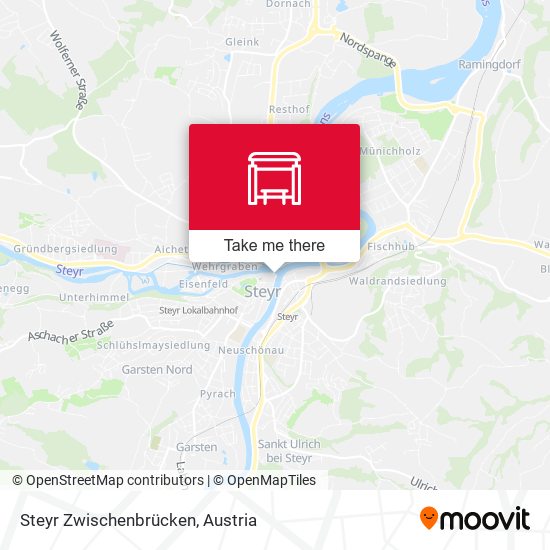 Steyr Zwischenbrücken map