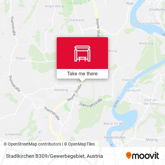 Stadlkirchen B309 / Gewerbegebiet map