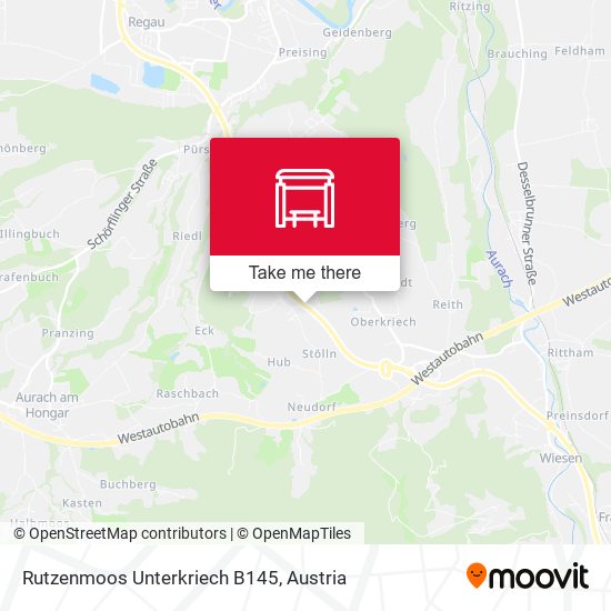 Rutzenmoos Unterkriech B145 map