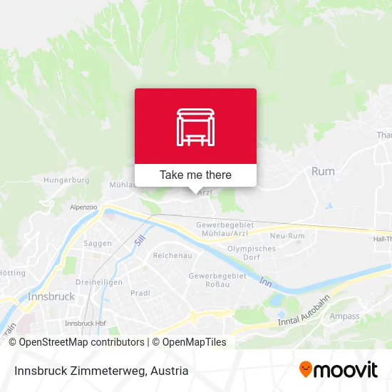 Innsbruck Zimmeterweg map