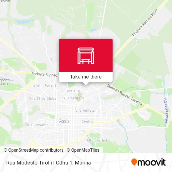 Rua Modesto Tirolli | Cdhu 1 map