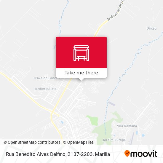 Mapa Rua Benedito Alves Delfino, 2137-2203